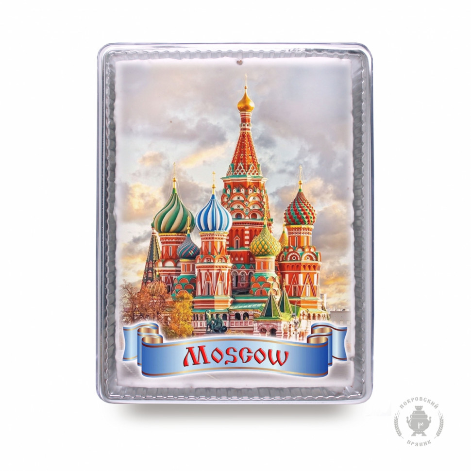  Пряник 600г MOSCOW с фотопечатью (в подарочной пластиковой упаковке)  в Сызране