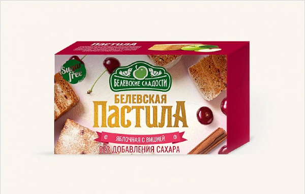 №2 Пастила  200г диетическая С ВИШНЕЙ, НОВЫЙ ФОРМАТ (4 шт по 50гр)    в Сызране